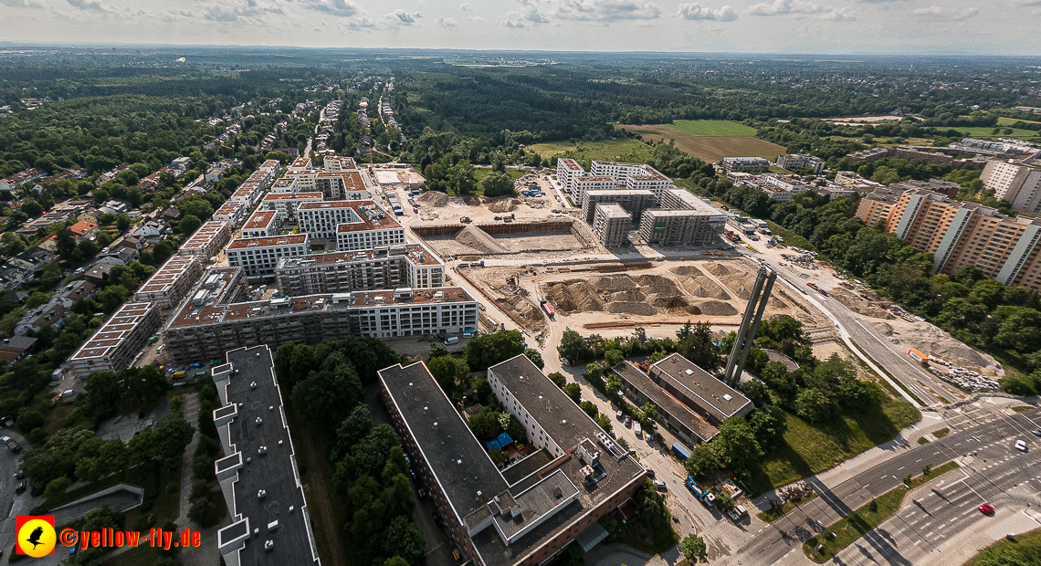 07.06.2023 - Aktuelle Luftbilder aus dem Alexisquartier und Pandion Verde in Neuperlach in München